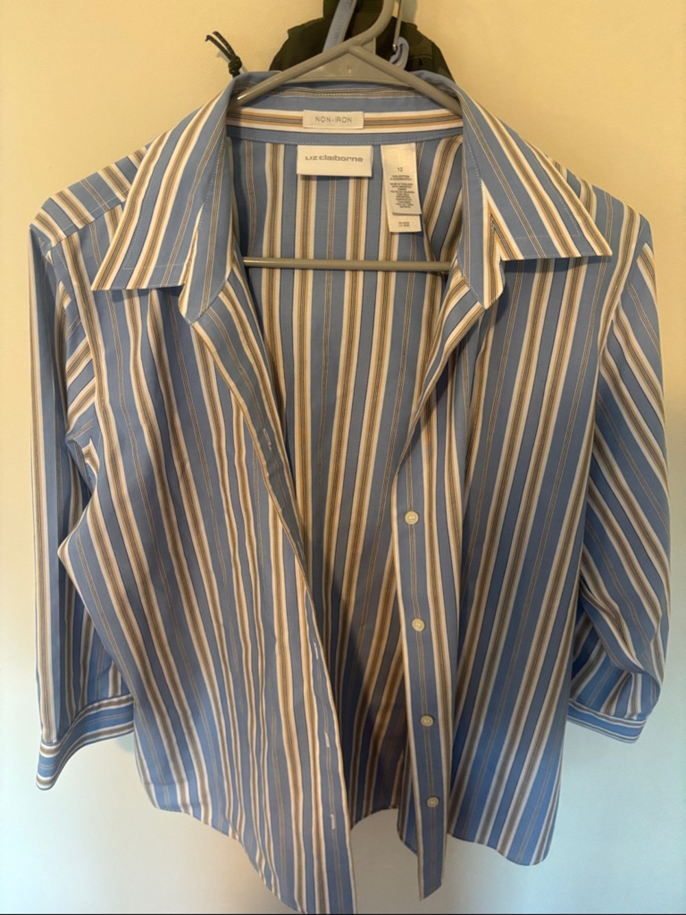 Blue and White Vertical Stripe Dress Shirt